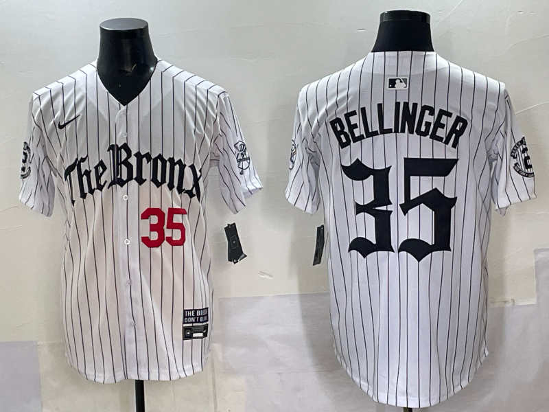 Men New York Yankees #35 Bellinger White Nike  2025 MLB Jersey style 004